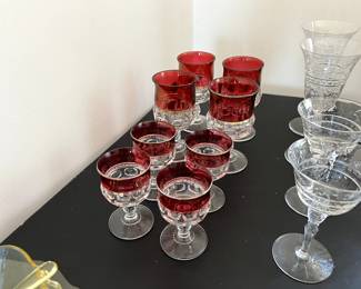 Indiana Glass Kings Crown Ruby Stemware
