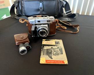 Vintage Kodak Retina IIIc Camera w/ Case + Accessories