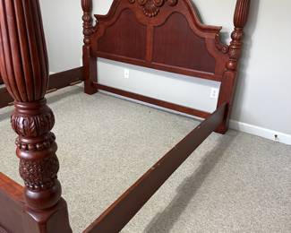 C49 - $250 - King Size 4 Poster Bed Frame. Measures 83" wide x 95" deep x 84" tall.  No frame / slats included. No mattress available. 