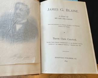 C173 - $8. Life and Distinguished Services James G. Blaine. 1893. 