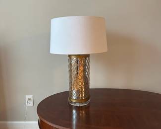 C23 - $15 - Single Table Lamp (small chip in Acrylic Base) shade is in good condition! Measures 27" tall. 