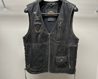 C2 - $100 - Size Medium. Harley Davidson Leather Vest. 