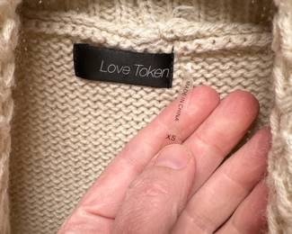 C66 - $20. XS - Love Token Rabbit Trim Knit Sweater Vest. 