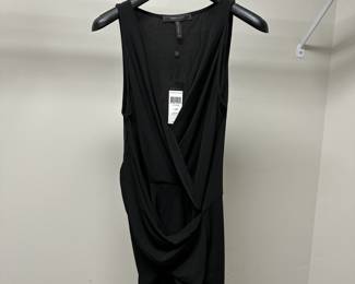 C63 - $20. NWT - Size XXS - BCBG MAX AZRIA. Black Scrunched Mini Dress