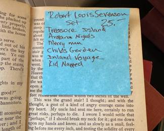 C168 - $25. Set of 6 Robert Louis Stevenson Books. 