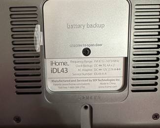 C56 - $20 - iHome IDL43 with Power Cord. (Connects to older iPhones as a speaker)