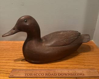 D21 - $60. Mallard Duck Decoy. Carved into Bottom "Mallard - Mahogany J.A. Middleton San Antonio '84"
