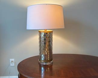C23 - $15 - Single Table Lamp (small chip in Acrylic Base) shade is in good condition! Measures 27" tall. 