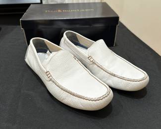 C104 - $10. Size 8.5. Polo Ralph Lauren Terence White Grain Leather