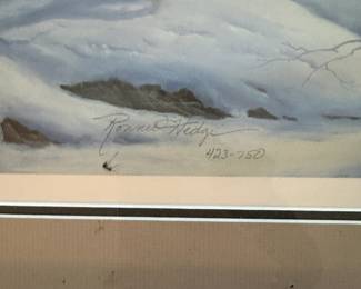 C142 - $30. "The Final Call" Ronnie Hedge 1991. Signed Print #423/750. There is some debris under the glass. 