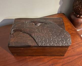C181 - $40. Handcarved Ironwood Carved Box. Heavy. 