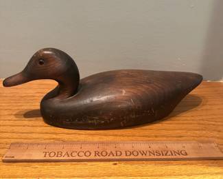 D5 - $20. Wooden Decoy. Stamped "The Decoy Shop"