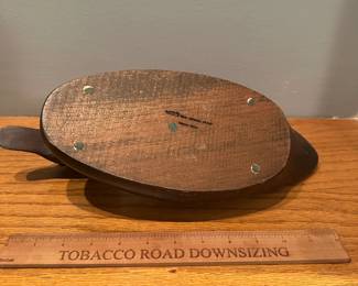 D5 - $20. Wooden Decoy. Stamped "The Decoy Shop"
