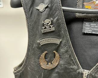 C2 - $100 - Size Medium. Harley Davidson Leather Vest. 