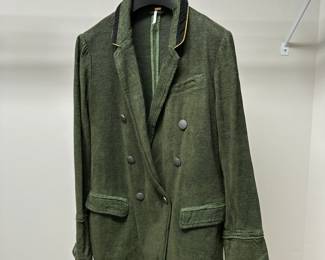 C60 - $30. XS - Free People Chenille Military Green Blazer. 