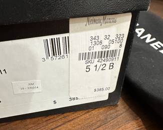 C127 - $75. Size 5.5. Chanel Shoes with Bag & Box. Black Mules. Bottoms are worn. 