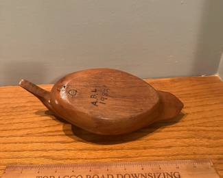 D23 - $20. Wood Duck Decoy. Carved into bottom "ABL 1982"