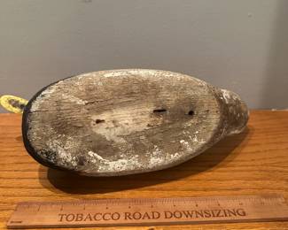 D4 - $65. Handcarved Mallard Duck Decoy. This one is carved from really interested piece of wood. Unsigned. 