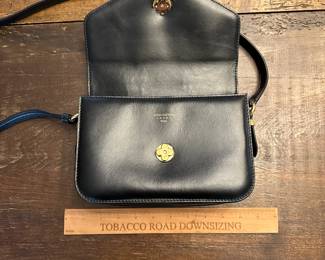 C106 - $1600. Louis Vuitton Pont 9 Black. Purchased by my client at the LV Store in LA. Certificate of Authenticity provided from Real Authentication. Only used a couple times. Overall in *very* good condition. There is a 1" scuff in the leather on the back - that is the only issue noted. Strap is adjustable. Gold accents are in very good condition. Gorgeous bag!