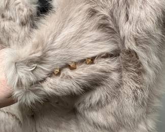 C85 - $50. XS - Love Token in Blush. Style LT40-15B. Tiered Fur Vest. 