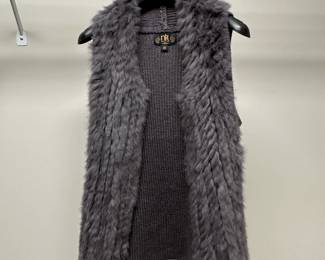 C83 - $50. XS - Metric Knits with Rabbit Fur Front. Acrylic/Wool Knitted. 