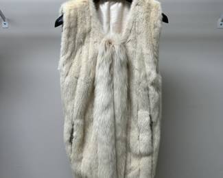 C91 - $225. Mink with Fox Collar Vest. Upcycled Vintage Fur. Purchased on Etsy from someone who reuses old furs into new pieces. Inside is fully lines. Beautiful Piece!