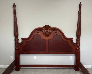 C49 - $250 - King Size 4 Poster Bed Frame. Measures 83" wide x 95" deep x 84" tall.  No frame / slats included. No mattress available. 