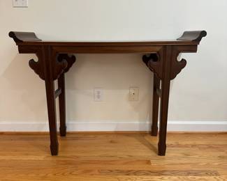 C43 - $225. Vintage Chinese Altar Table. Measures 48.5" wide x 14" deep x 34.5" tall. 