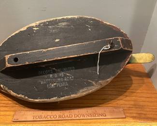 D17 - $40. Very Large Mallard Decoy. Stamped. Decoys Unlimited RD #5 Wattsburg Road Erie, Penna. 