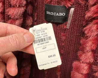 C88 - $40. XS - NWT. Dolce Cabo Wine Colored Vest. 