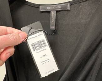 C63 - $20. NWT - Size XXS - BCBG MAX AZRIA. Black Scrunched Mini Dress