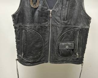C2 - $100 - Size Medium. Harley Davidson Leather Vest. 