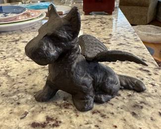 C187 - $15. Cast Iron Scottie Dog with Wings. 