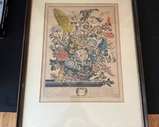 C138 - $30. Vintage August Botanicals Print. Measures 19" x 25"