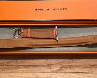 J31 - $125. Hermes Apple Watch 38MM Double Tour Feu (double wrap bracelet) Looks almost brand new!