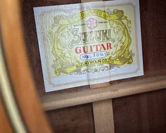 C19 - $175. Vintage Suzuki Guitar No F180-12 with Hard Case. 