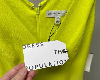 C69 - $30. NWT - Size XXS -Dress The Population. Lemongrass Color.