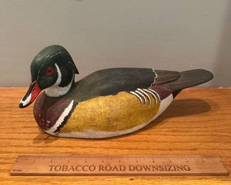 D2 - $35. Wood Duck Decoy. Signed/Stamped Decoy Ducks 83-156. Cloud & Whitehurst
