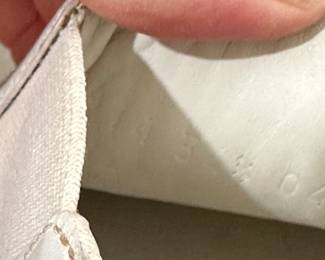 C119 - $125. Size 34.5. Gucci Slip On White Leather Sneakers. Shows minimal wear. 