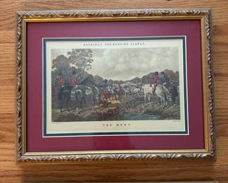 C145 - $40 PAIR - Herrings Fox Hunting Scenes - Each Measures 15.5" x 12". "The Meet" & "End Of The Hunt"