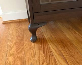 C39 - $150. Crescent Furniture Company. Small Antique Secretary. Measures 29.5" wide x 16" deep x 65.5" tall. Top piece is screwed to the base so it currently moves in one piece. Has been repaired on the bottom left foot. 