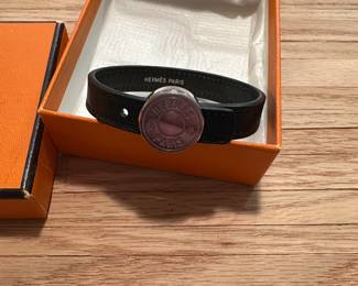 J11 - $75. Hermes Looping Bracelet in Black. 