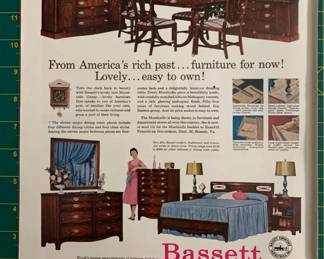 *NOT INCLUDED IN THE SALE* This is an advertisement for the 1957 Bassett Dining Room Set "The Monticello Group"