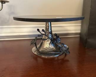 C38 - $75. Michael Aram Marble Cake Stand with Decorative Base. 