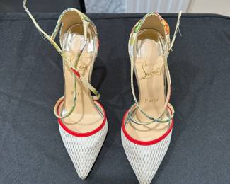 C118 - $175. Size 35. Christian Louboutin Cross Blake Pumps. Excellent Condition. 