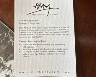 C37 - $75 - Bittersweet Collection Micahel Aram 10" Vase. With Box. 