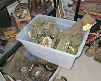 Box full of vintage military 