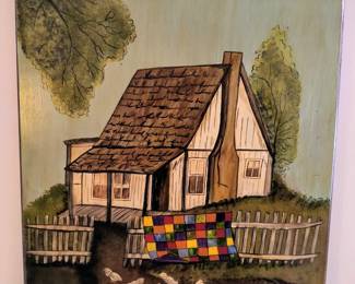 Hand painted folk art painting