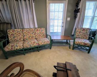 Antique bamboo patio set