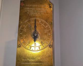 Antique brass hanging scale